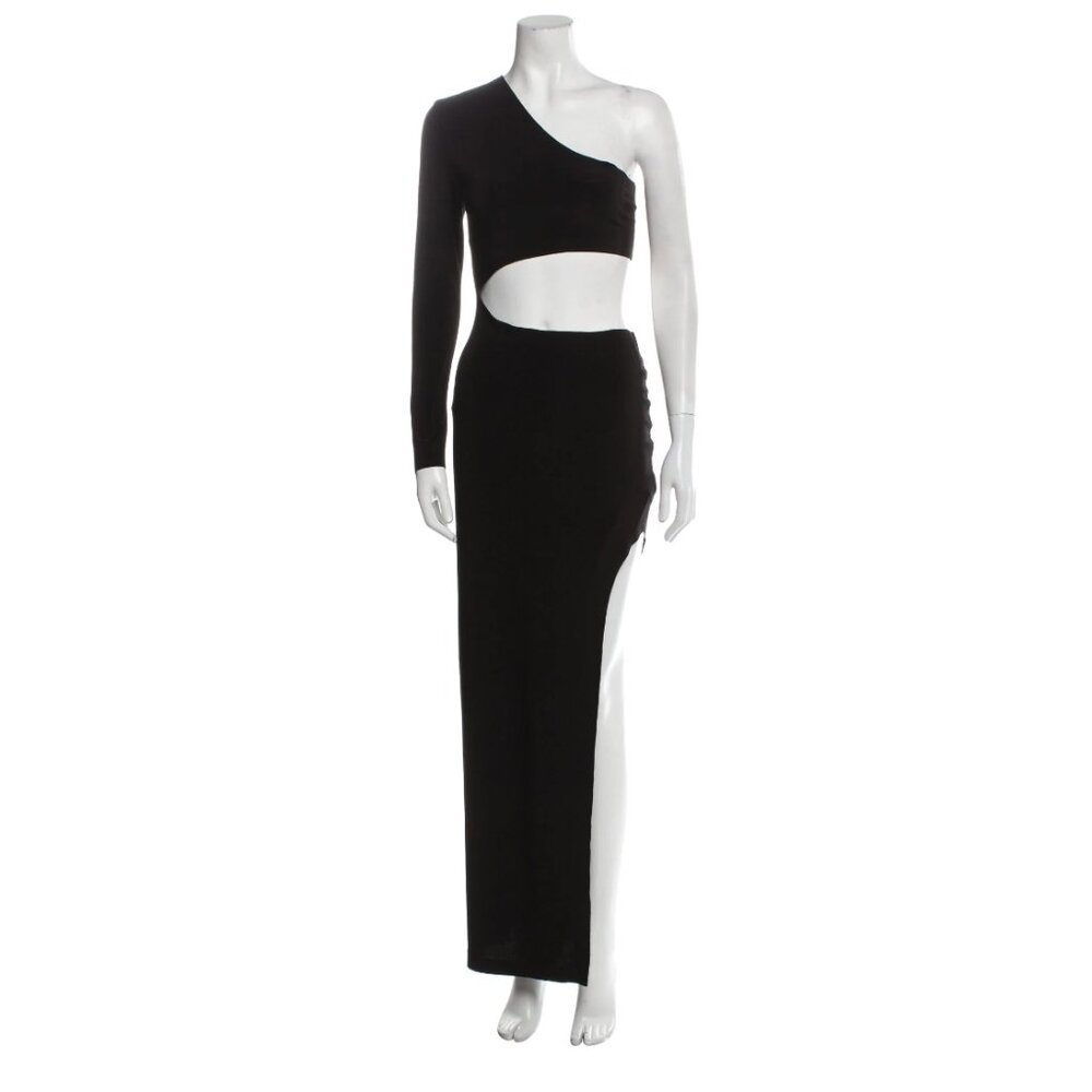 Norma Kamali One Shoulder Cutout Long Dress